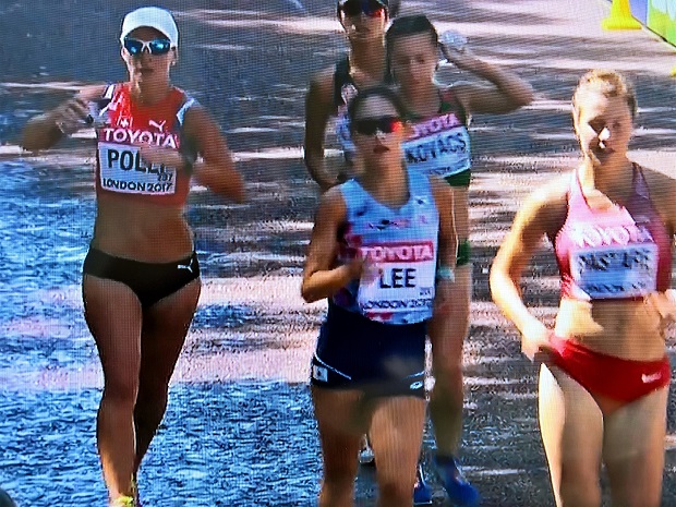 Laura Polli aux Mondiaux de Londres [image TV]