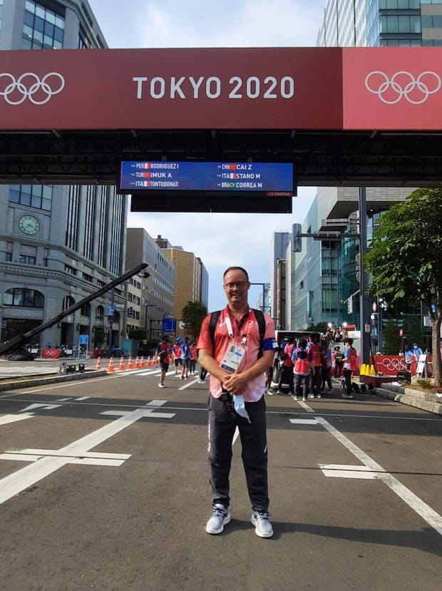 Fr&eacute;d&eacute;ric Bianchi sur le parcours &agrave; Sapporo en ao&ucirc;t 2021.