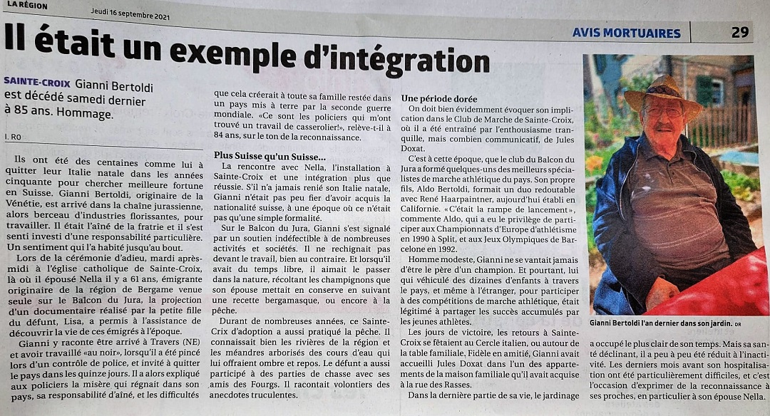 Hommage à Gianni Bertoldi