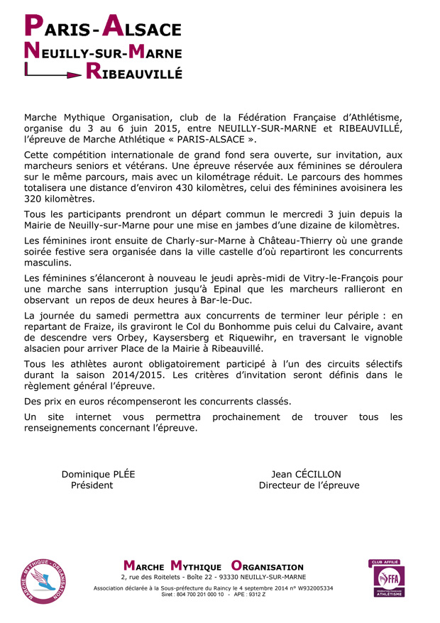 Présentation de Paris - Alsace 2015 par MMA (11.2014)